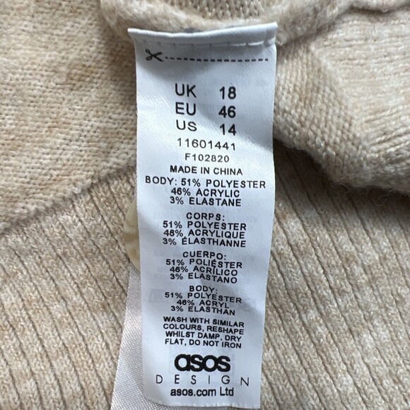 ASOS Design Curve V Neck Fluffy Button Down Soft Cardigan Size 14 - Picture 7 of 11